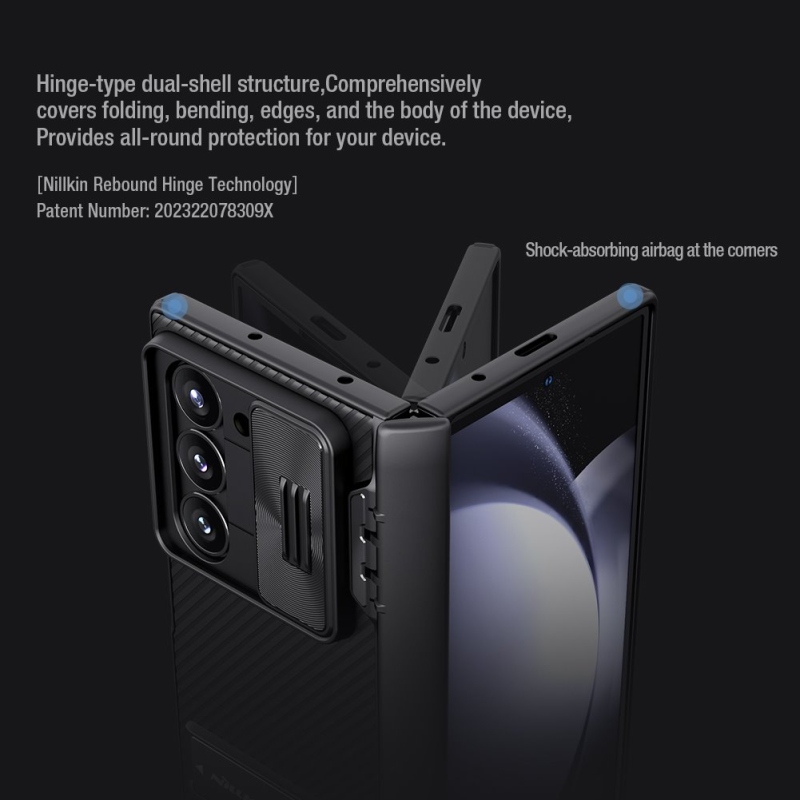 Nillkin CamShield FOLD Stand Back Cover a Samsung Galaxy Z Fold 6-hoz Fekete fekete