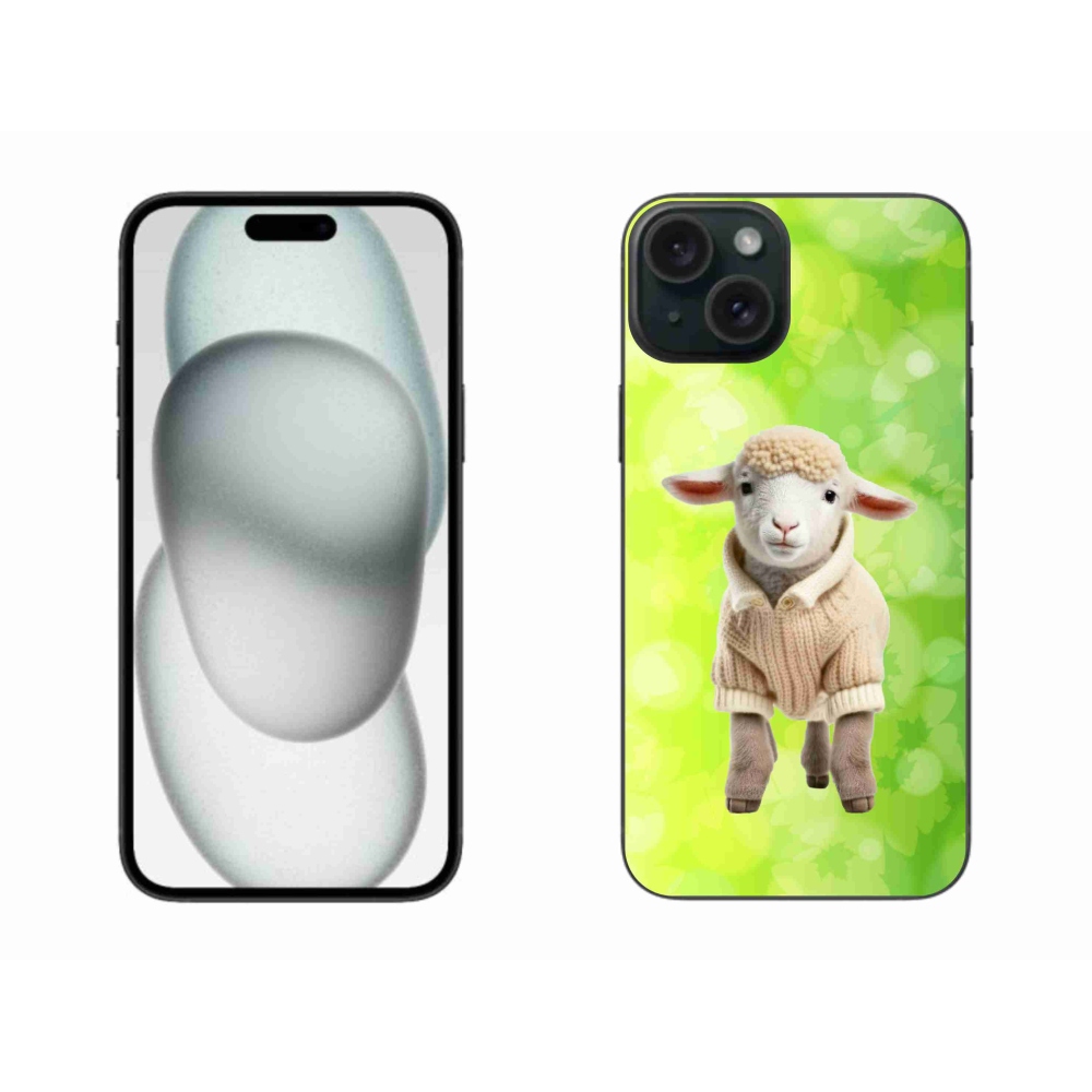 Gél borítás mmCase iPhone 15 Plus készülékhez - bárány pulóverben