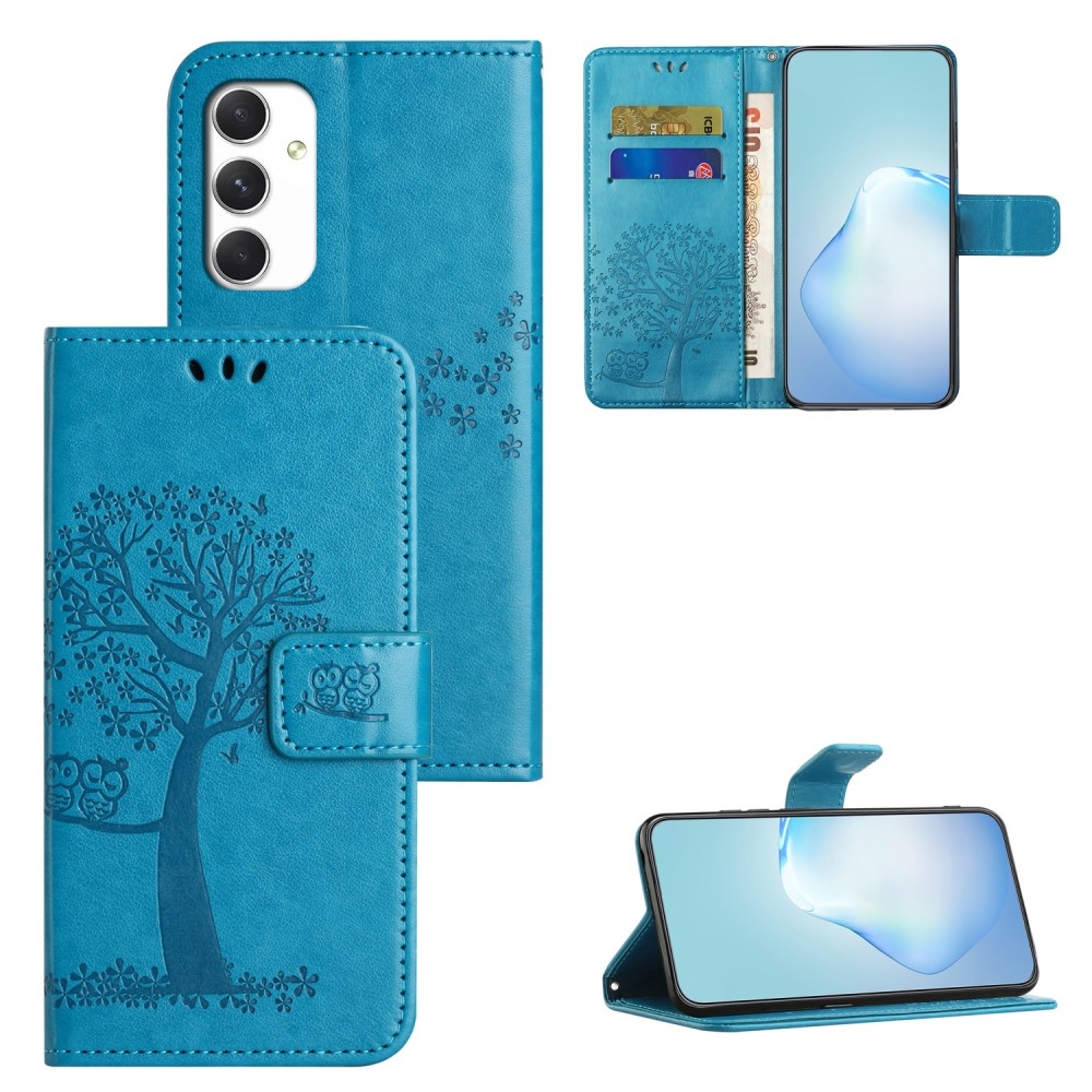 Fás könyv tok Samsung Galaxy A16 4G/5G készülékhez - kék