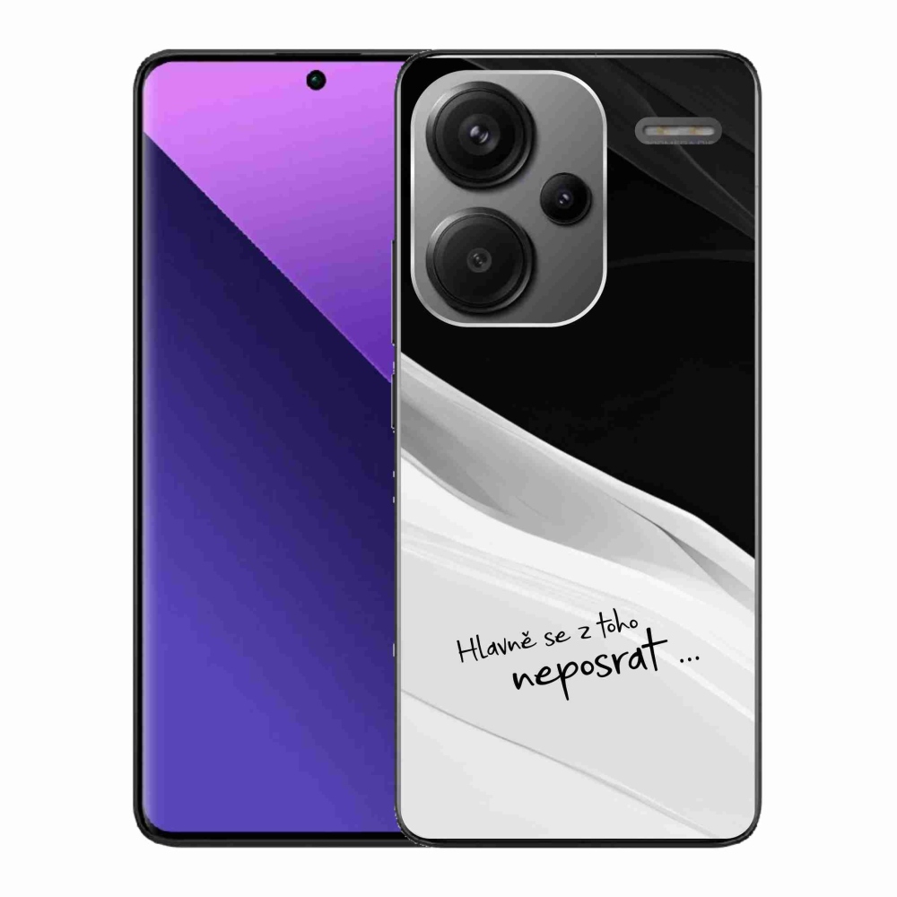 Gél borító mmCase a Xiaomi Redmi Note 13 Pro+ 5G - vicces szöveg 13 fehér és fekete háttérrel