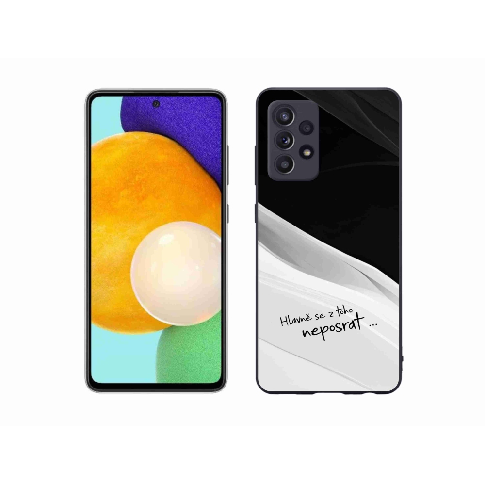 Gél borító mmCase Samsung Galaxy A52s 5G - vicces szöveg 13 fehér és fekete háttérrel
