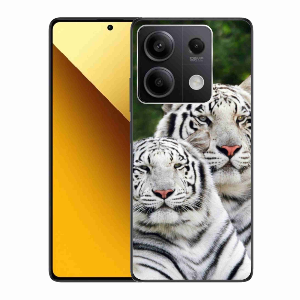 Gél tok mmCase a Xiaomi Redmi Note 13 5G-hez - fehér tigrisek