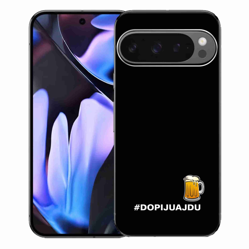 Gél borítás mmCase a Google Pixel 9 Pro XL-hez - sör motívum 1 fekete háttérrel