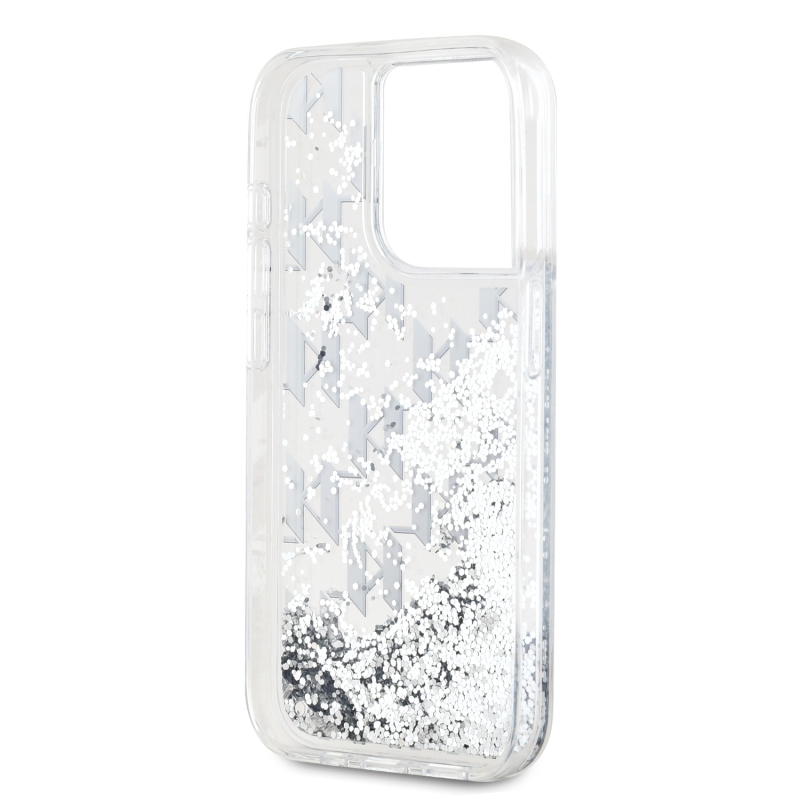 Karl Lagerfeld Liquid Glitter Monogram Monogram Gradient Back Cover for iPhone 15 Pro Max Fehér