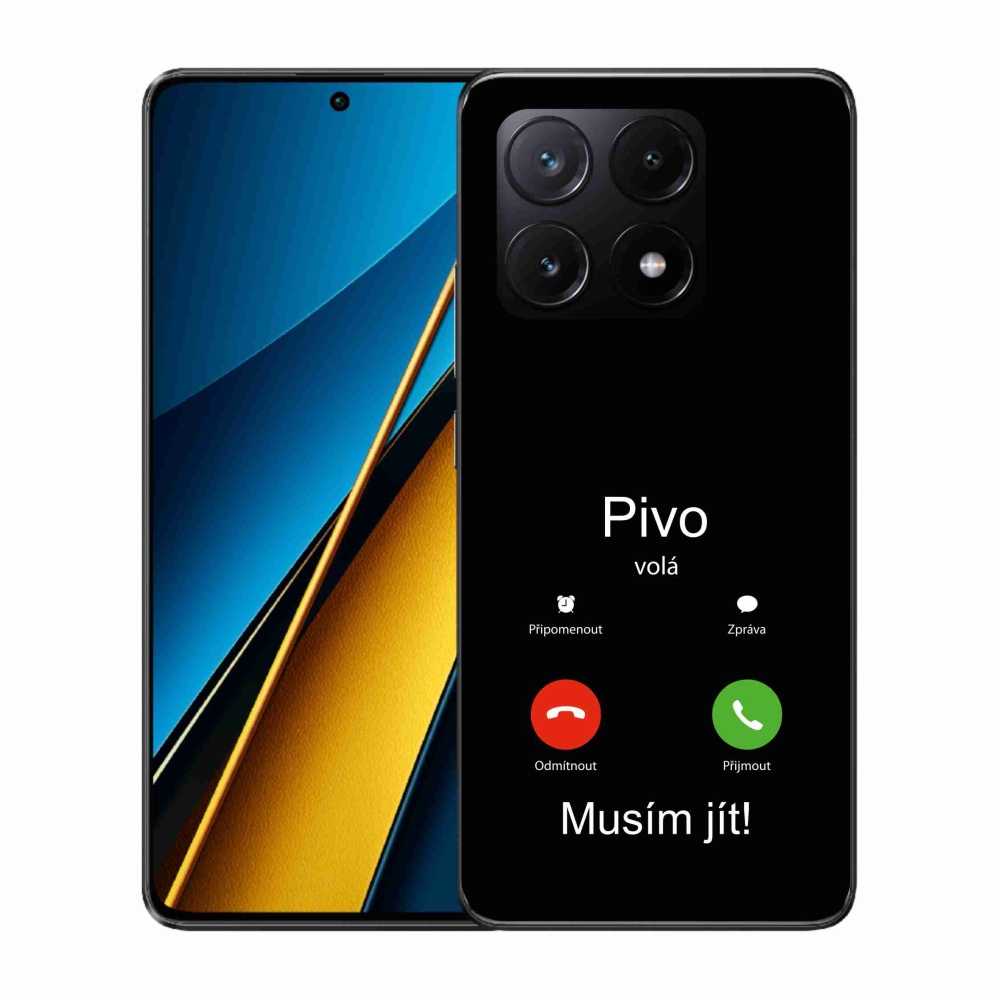 Gél borítás mmCase a Xiaomi Poco X6 Pro 5G-n - sör hívja a fekete hátteret