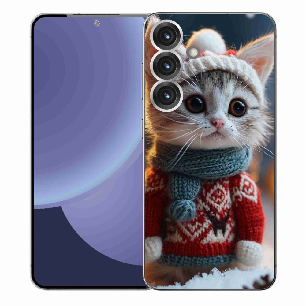 Zselés borítás mmCase Samsung Galaxy S25+ készülékhez - cica pulóverben