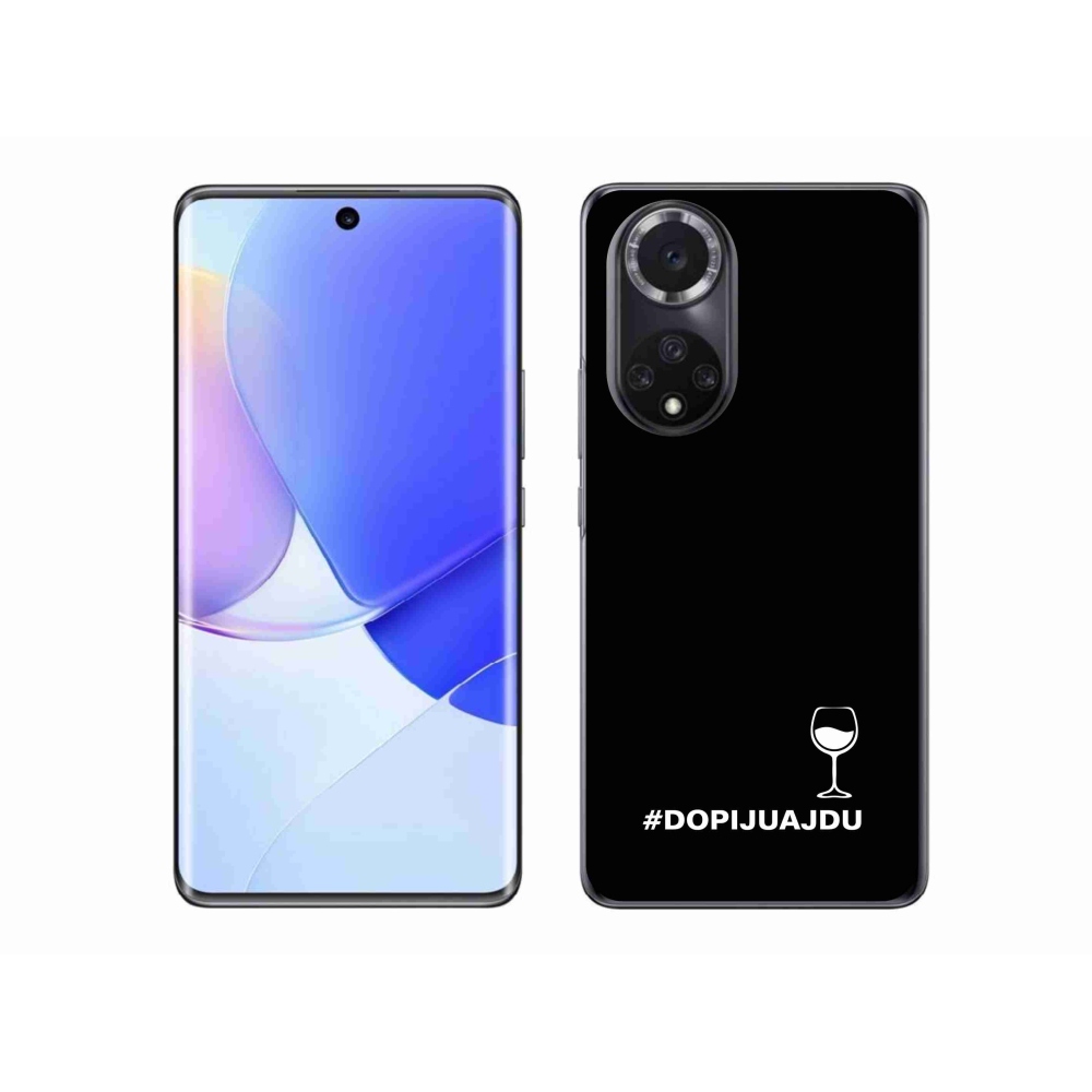 Gél borítás mmCase a Huawei Nova 9 készülékhez - bor motívum fekete háttérrel