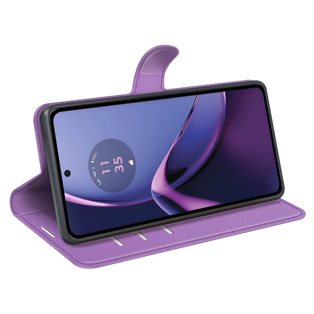 Litchi könyv tok a Motorola Moto G84 5G-hez - lila