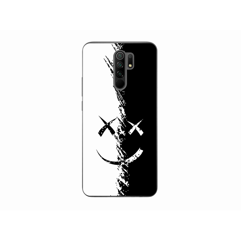 Gél borítás mmCase a Xiaomi Redmi 9-hez - fekete-fehér mosolygó
