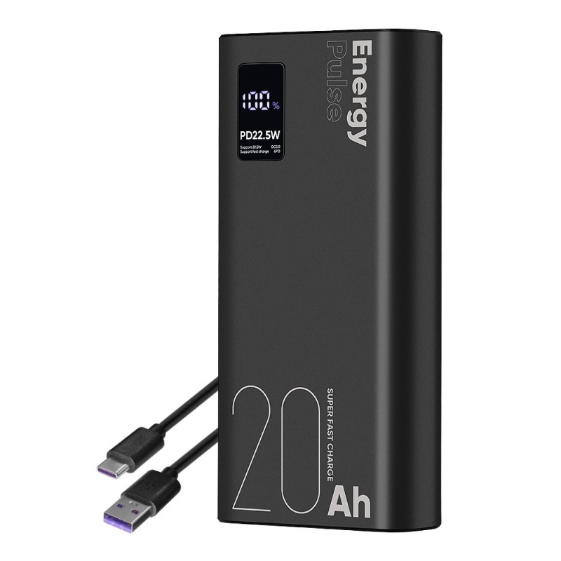 CSOMAG:ME EnergyPulse Powerbank 20000mAh 22.5W Fekete