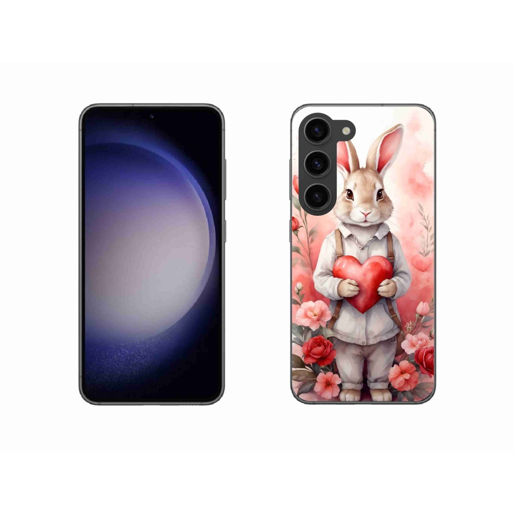 Zselés borítás mmCase Samsung Galaxy S23 5G - nyúl szívvel