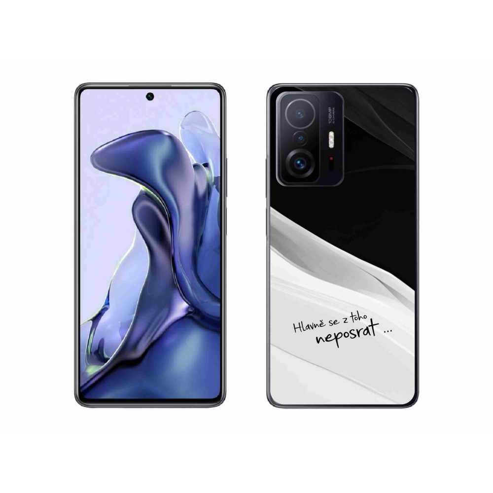 Gél borító mmCase a Xiaomi 11T-hez - vicces szöveg 13 fehér és fekete háttérrel
