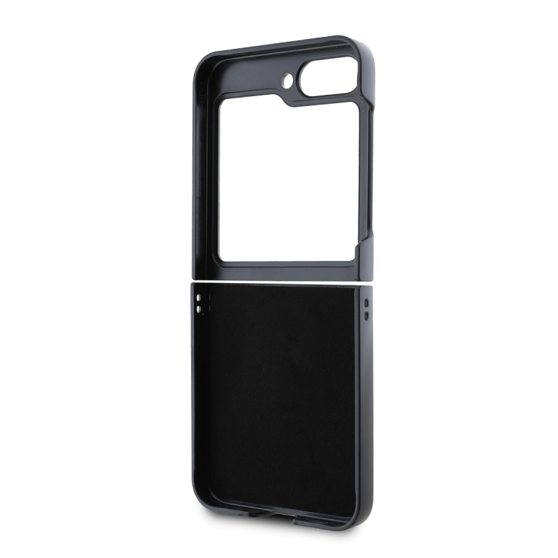 Karl Lagerfeld PU Saffiano Monogram Karl Head hátlap Samsung Galaxy Z Flip 6 Fekete fekete