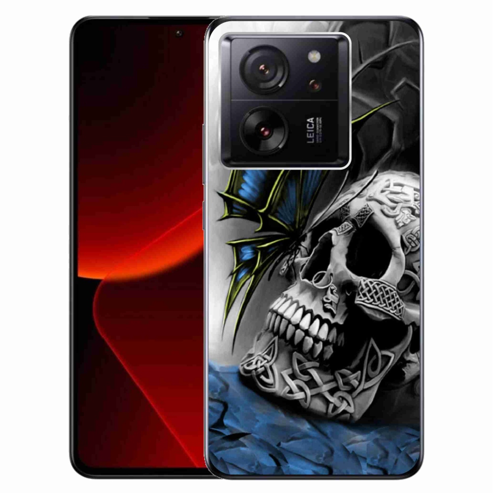 Gél borítás mmCase a Xiaomi 13T/13T Pro számára - pillangó és koponya