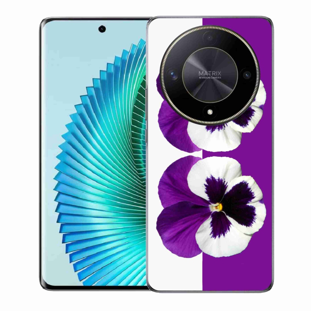 Zselés borítás mmCase a Honor Magic 6 Lite 5G számára - lila és fehér virág