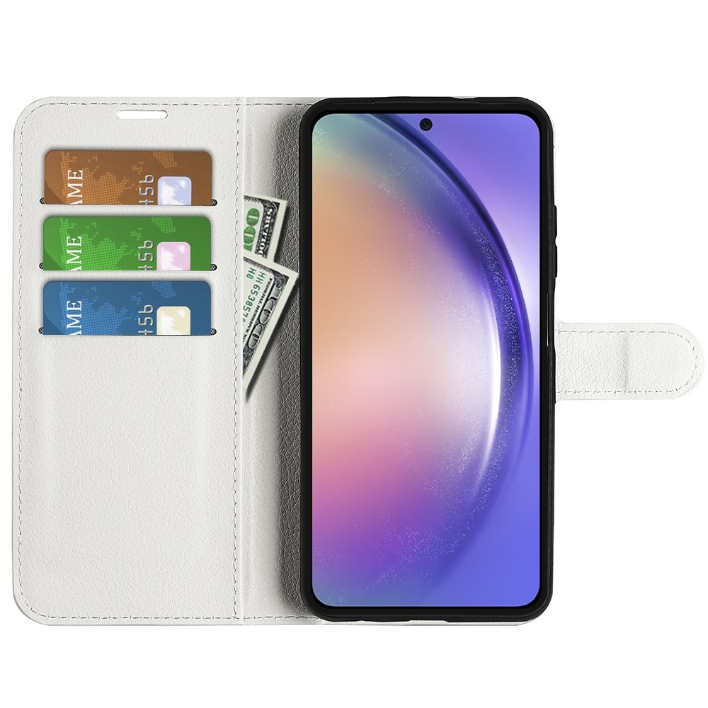 Litchi könyv tok Samsung Galaxy A55 5G - fehér