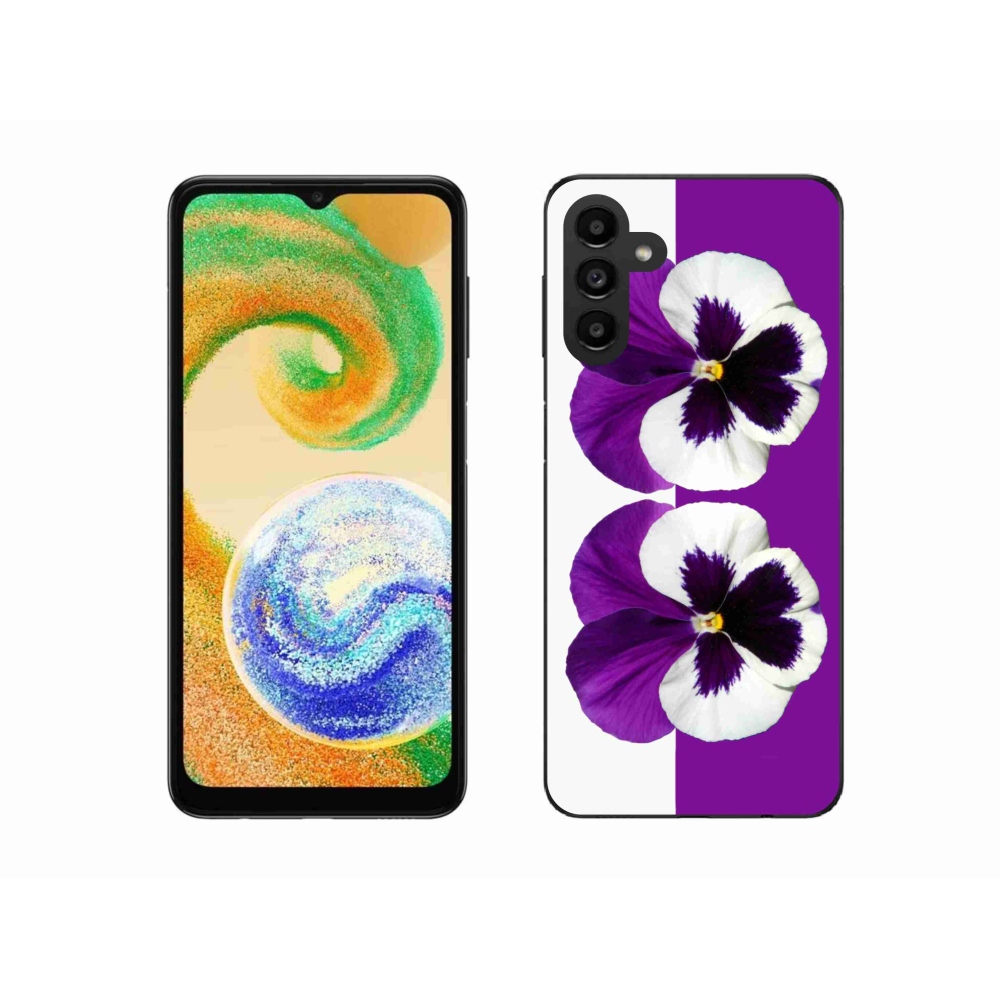 Zselés borítás mmCase Samsung Galaxy A04s (164.7x76.7x9.1mm) - lila és fehér virág