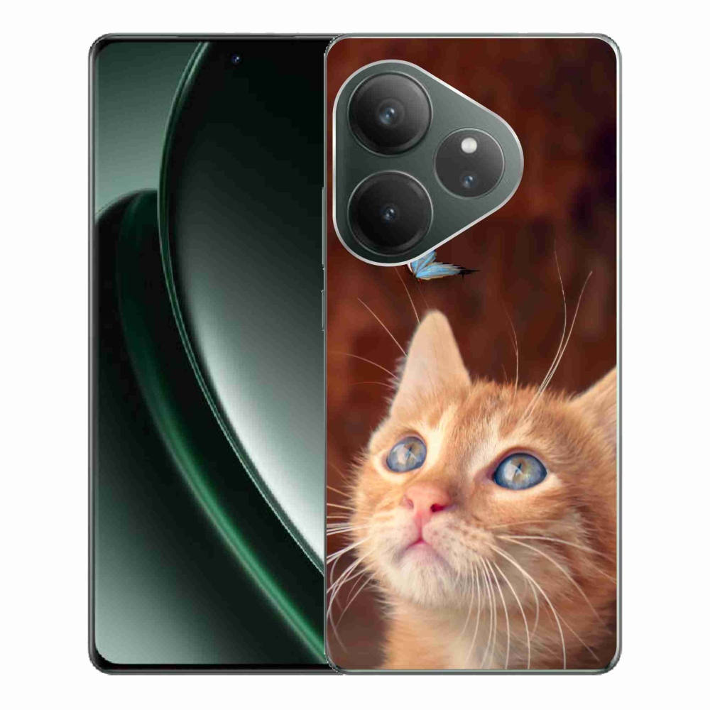 Gél borítás mmCase a Realme GT 6 5G/GT 6T 5G számára - pillangó és cica