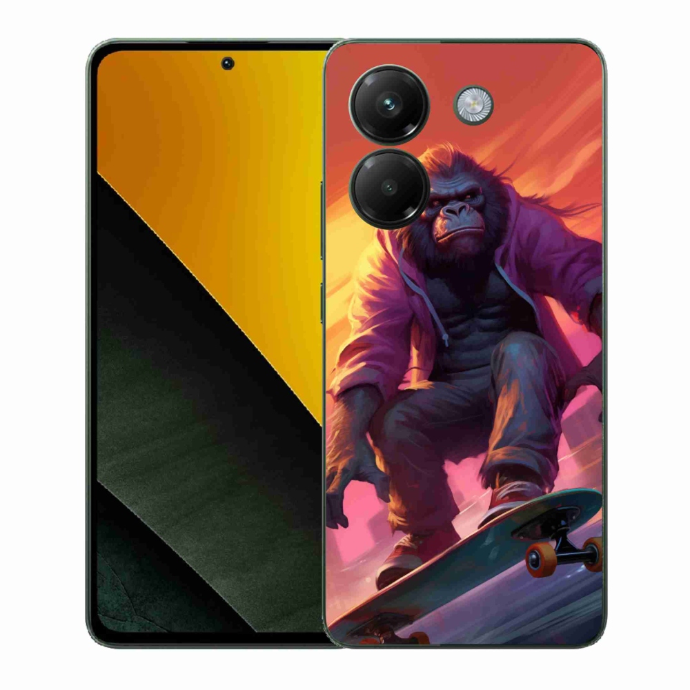 Gél borítás mmCase a Xiaomi Poco M7 Pro 5G számára - gorilla a gördeszkán