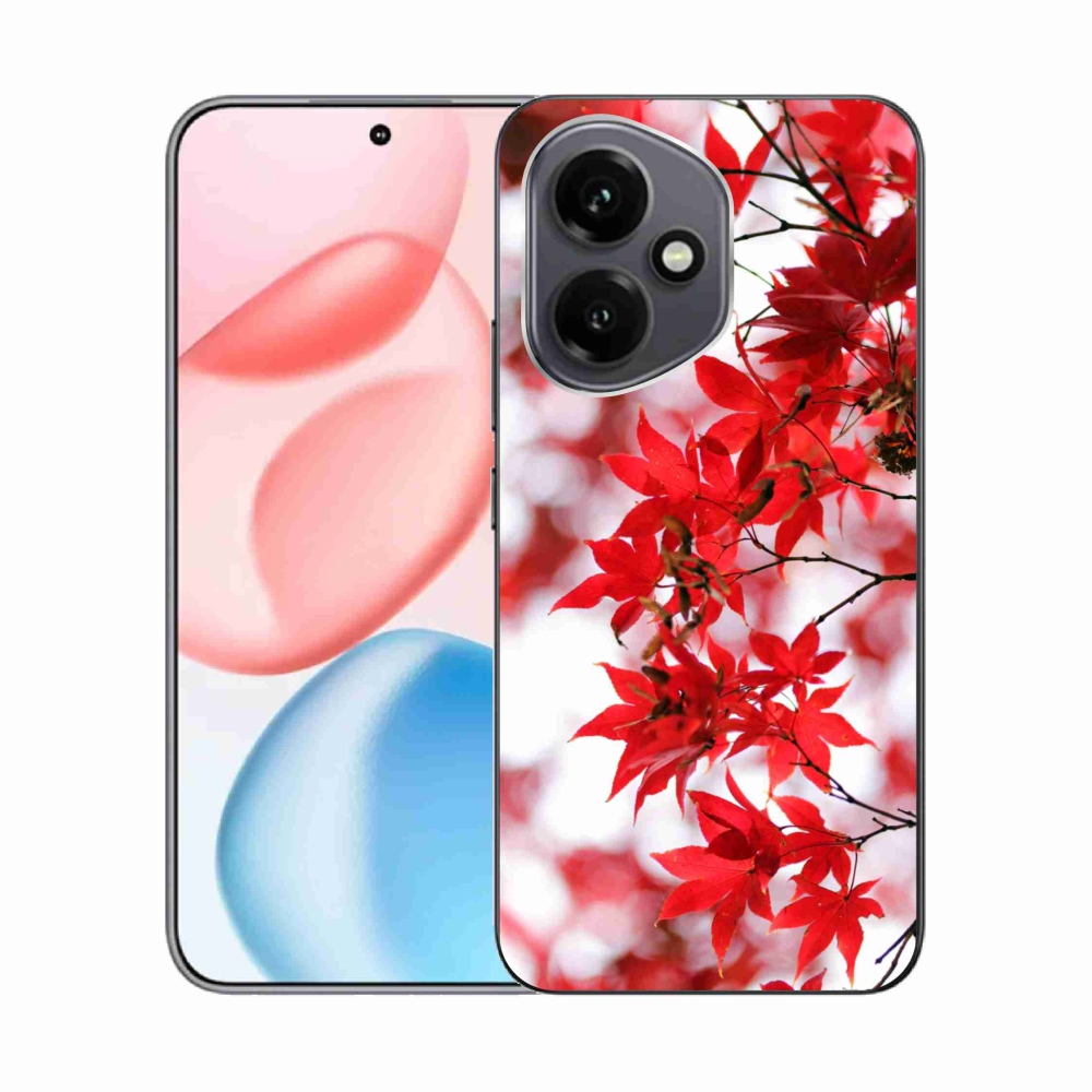 Zselés borító mmCase Honor 400-hoz - piros levelek