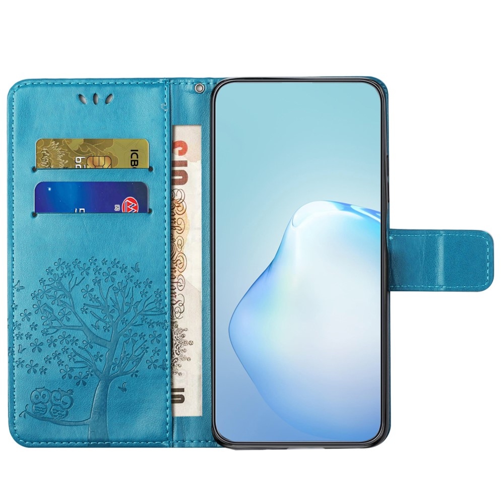 Fás könyv tok Samsung Galaxy S24 készülékhez - kék