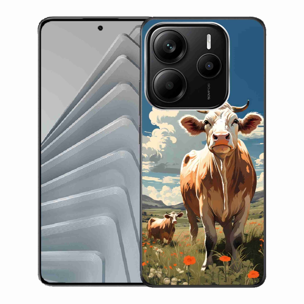 Gél borítás mmCase a Xiaomi Redmi Note 14 5G számára - tehenek a réten