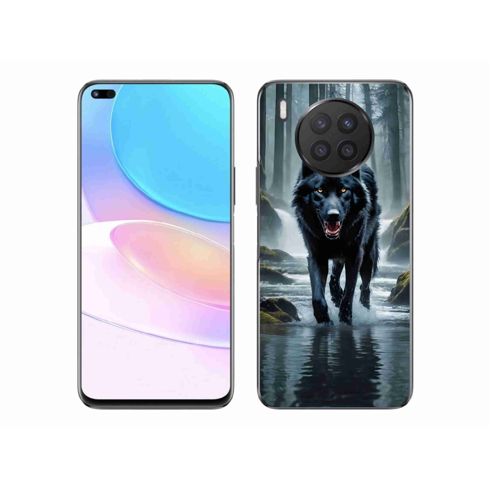 Gél borítás mmCase a Huawei Nova 8i készülékhez - fekete farkas