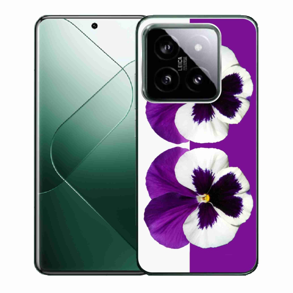 Gél borító mmCase a Xiaomi 14 - lila és fehér virághoz