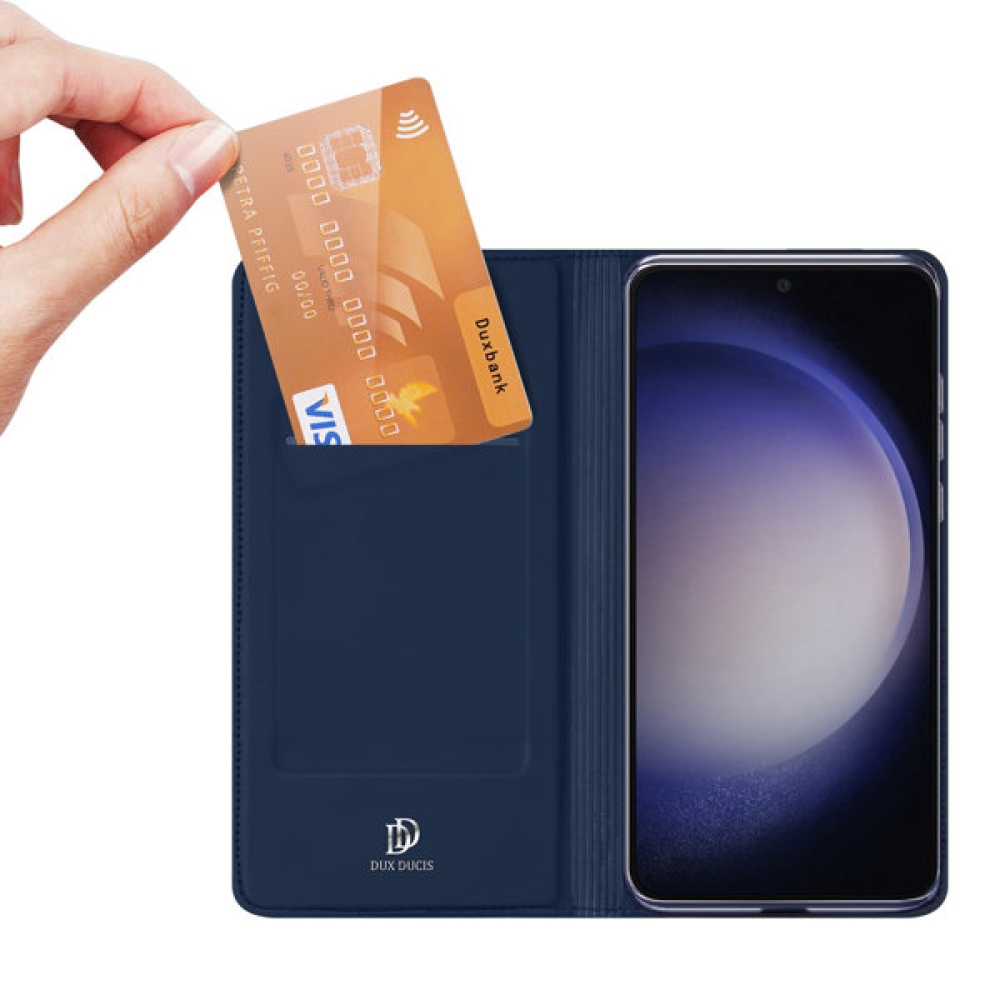 DUX könyvtáska Samsung Galaxy S23 FE készülékhez - sötétkék