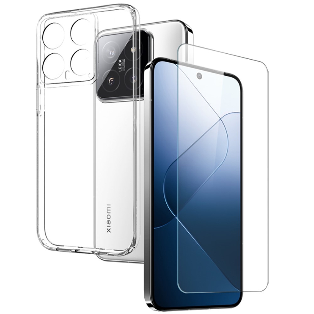 NORTHJO átlátszó zselés tok + edzett üveg Xiaomi 14 - átlátszó