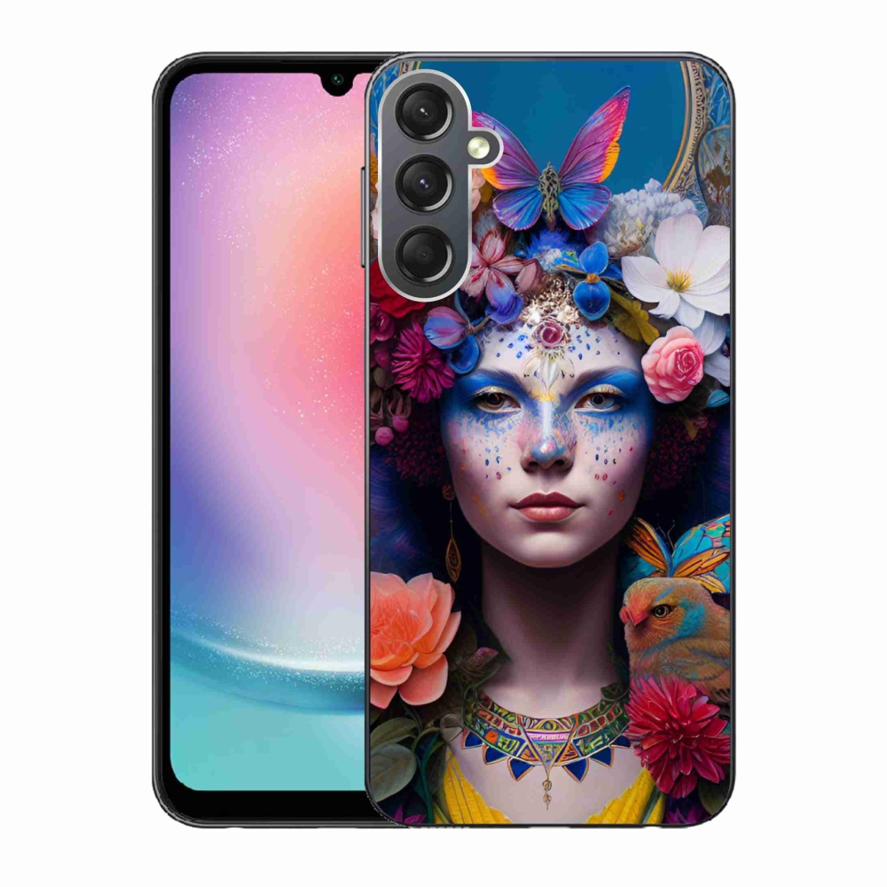 Gél borítás mmCase Samsung Galaxy A24 készülékhez - nő virágokkal