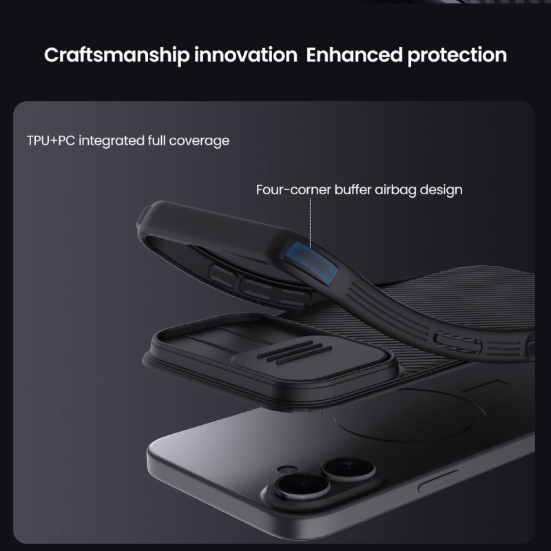 Nillkin CamShield PRO hátlap az Apple iPhone 17 készülékhez Fekete