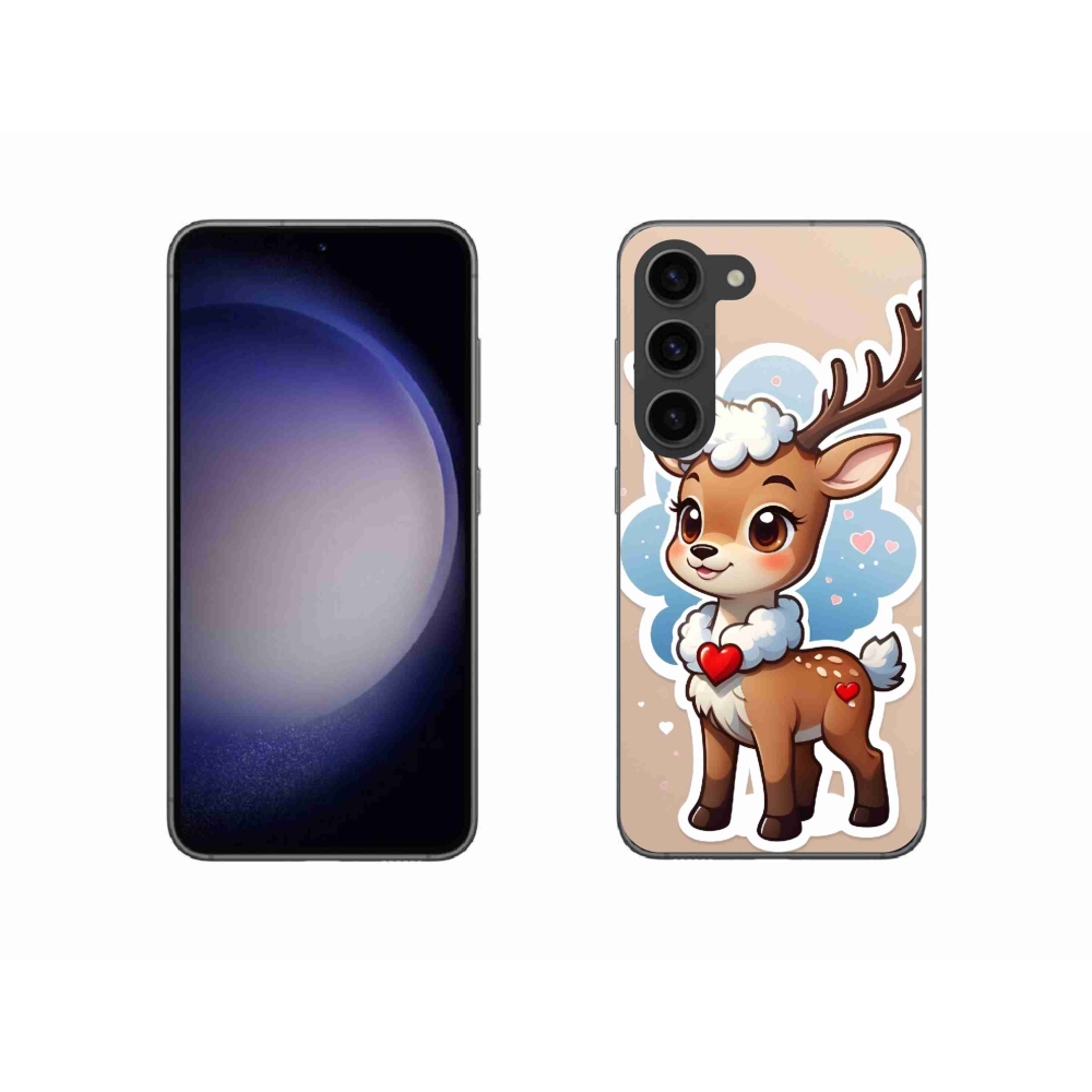 Gél borítás mmCase Samsung Galaxy S23 5G - rajzfilm rénszarvashoz
