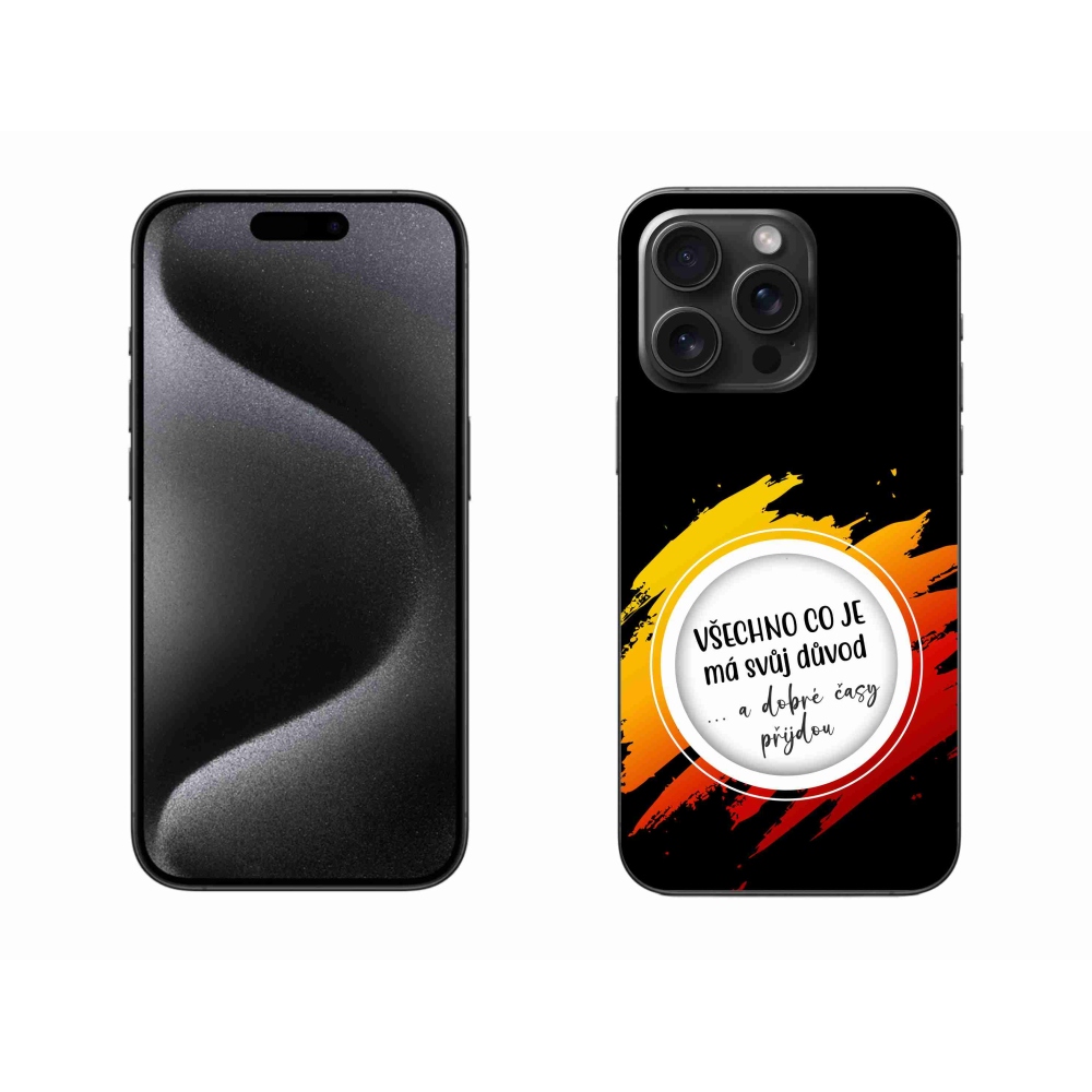 Gél védőburkolat mmCase iPhone 15 Pro Max készülékhez - Idézet 3 fekete háttér