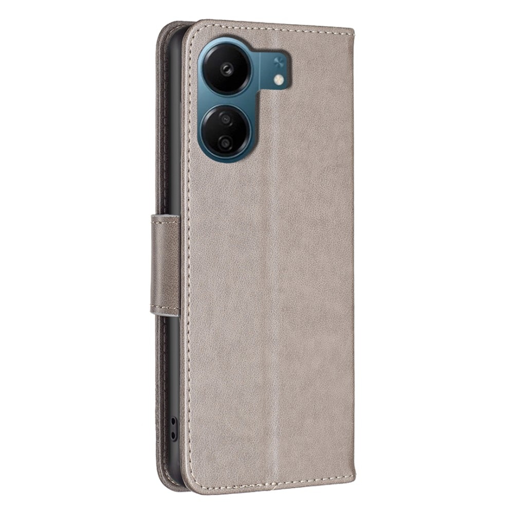 Pillangó könyv tok Xiaomi Poco C65/Redmi 13C 4G/5G - szürke
