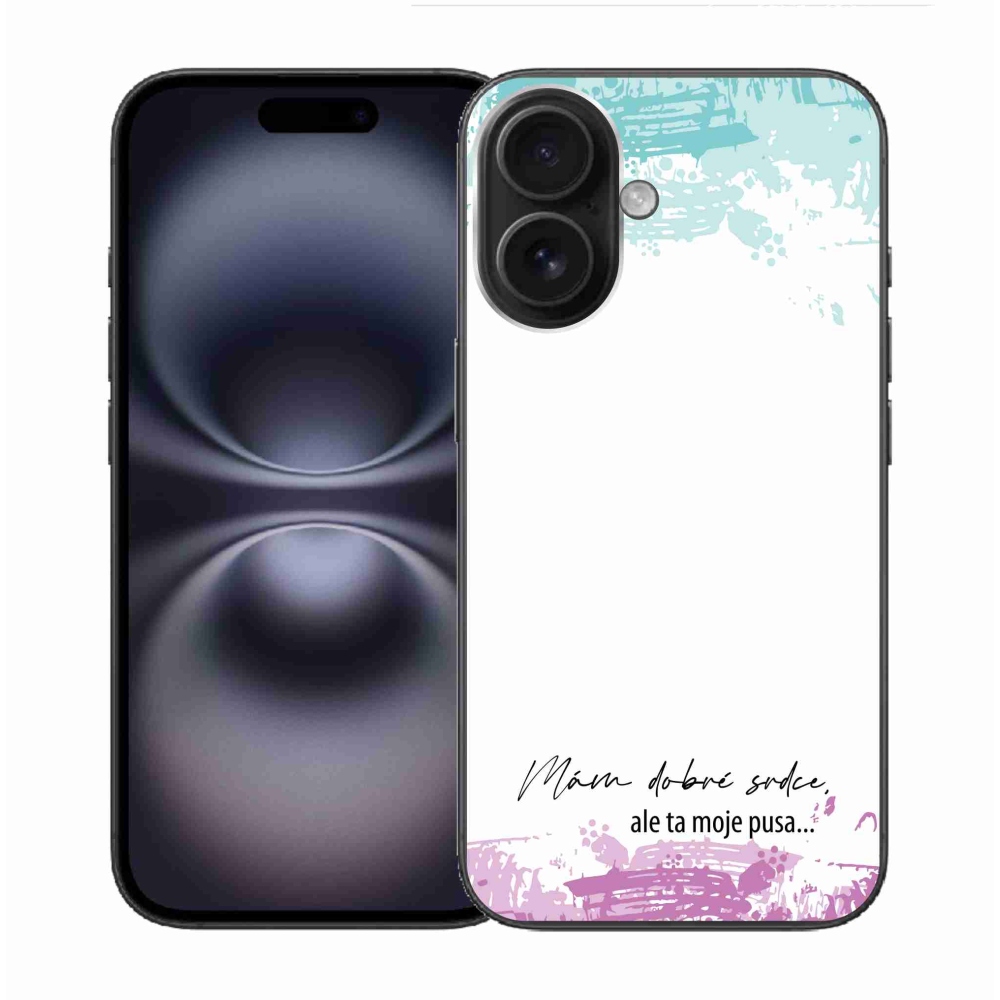 Gél borítás mmCase iPhone 16 készülékhez - vicces szöveg 3 fehér háttér