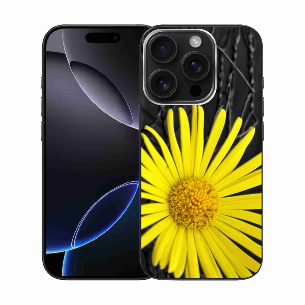 Gél védőhuzat mmCase iPhone 16 Pro készülékhez - sárga virág