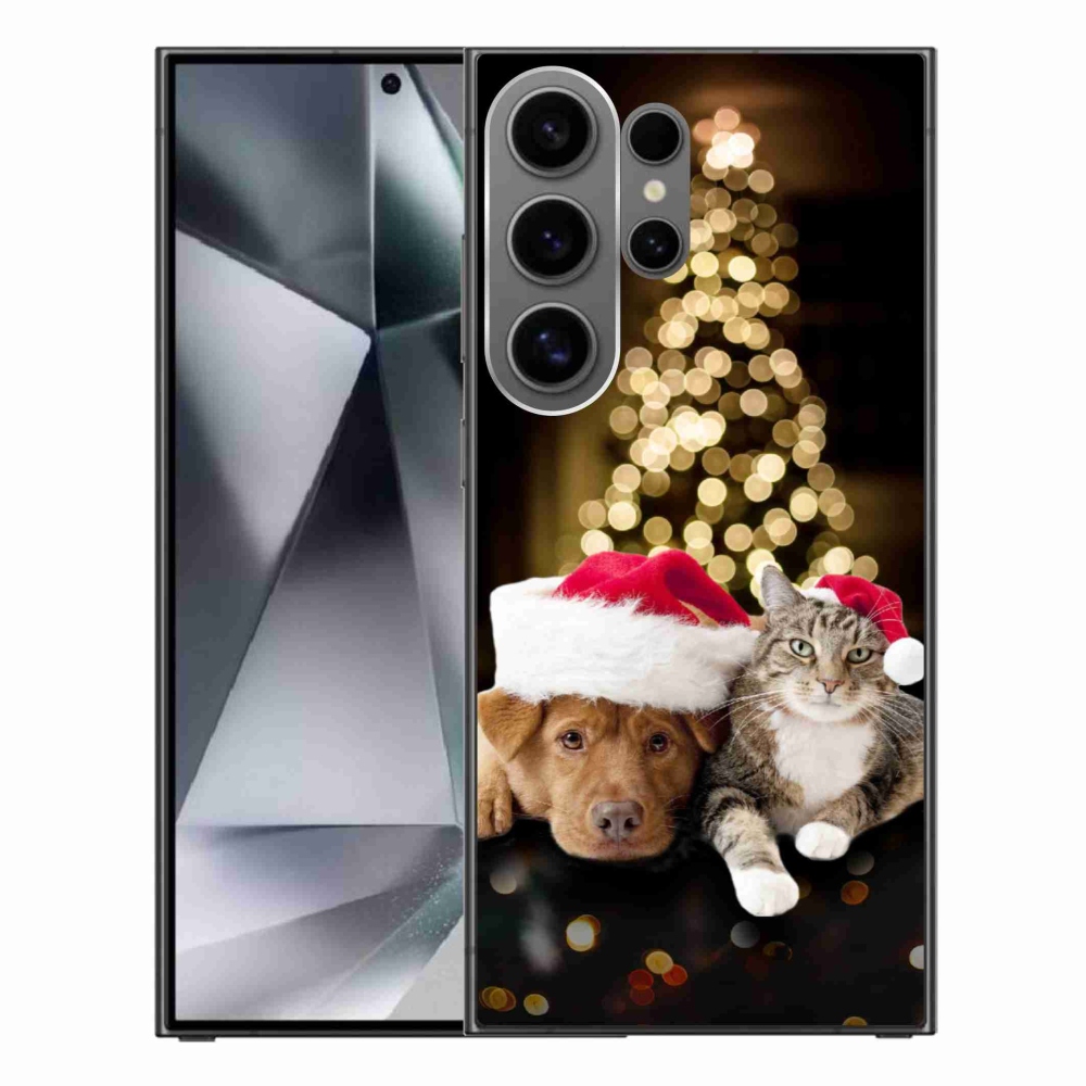 Gél borítás mmCase Samsung Galaxy S24 Ultra - Karácsonyi kutya és macska
