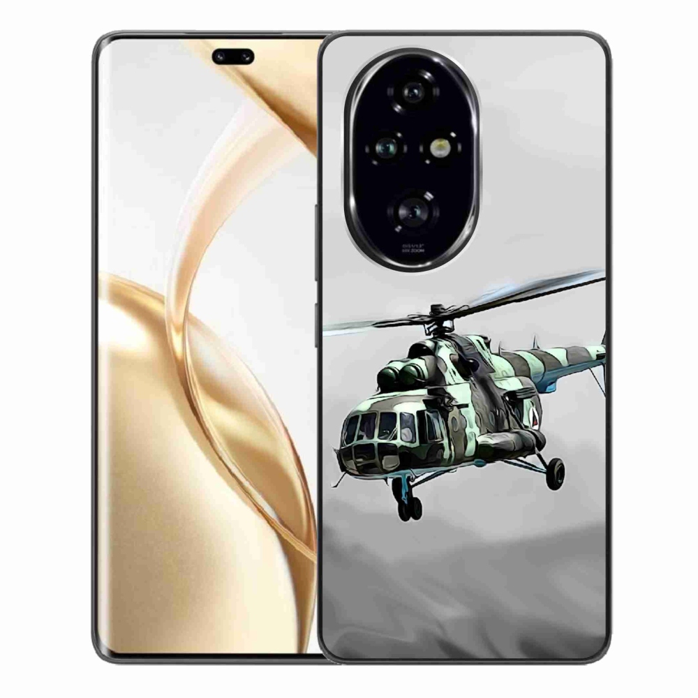 Zselés borítás mmCase a Honor 200 Pro 5G számára - katonai helikopter