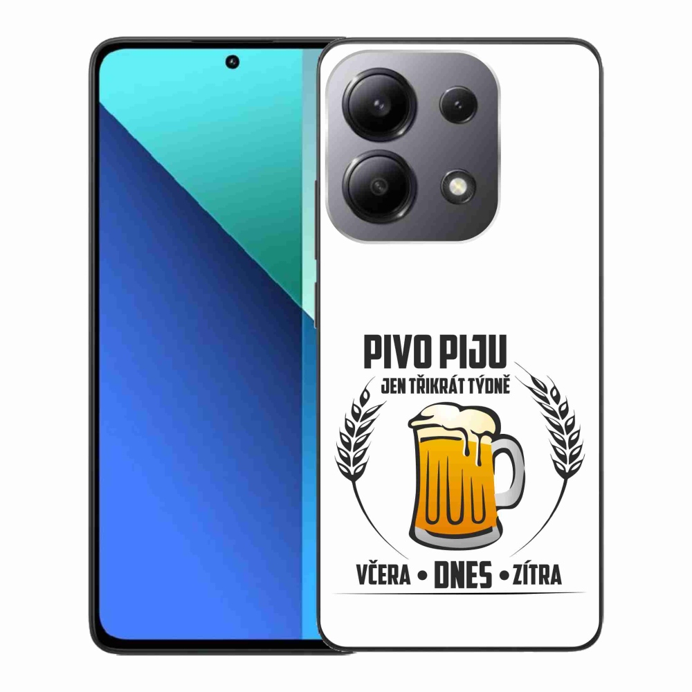 Gél borítás mmCase a Xiaomi Redmi Note 13-hoz - sör motívum fehér háttérrel
