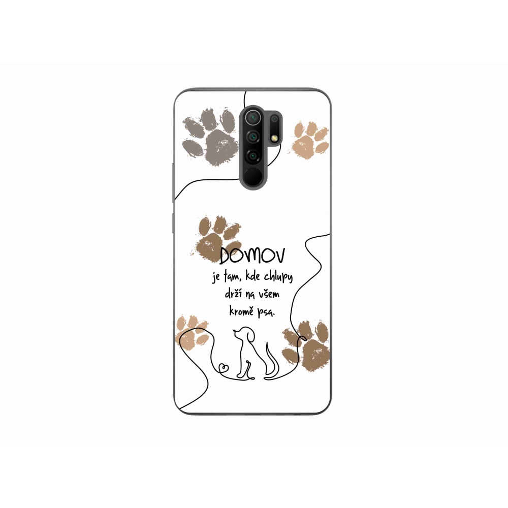 Gél borítás mmCase a Xiaomi Redmi 9-hez - kutya motívum fehér háttérrel