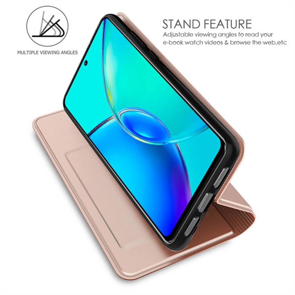 DUX könyvtáska Vivo X100 Pro 5G-hez - rózsaszín arany