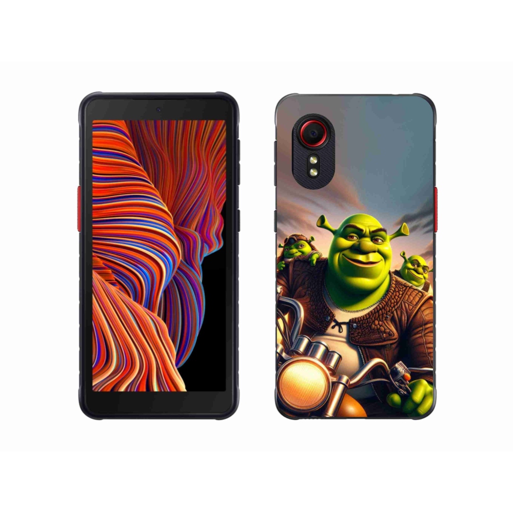 Gél borítás mmCase Samsung Galaxy Xcover 5 készülékhez - Shrek egy motorkerékpáron