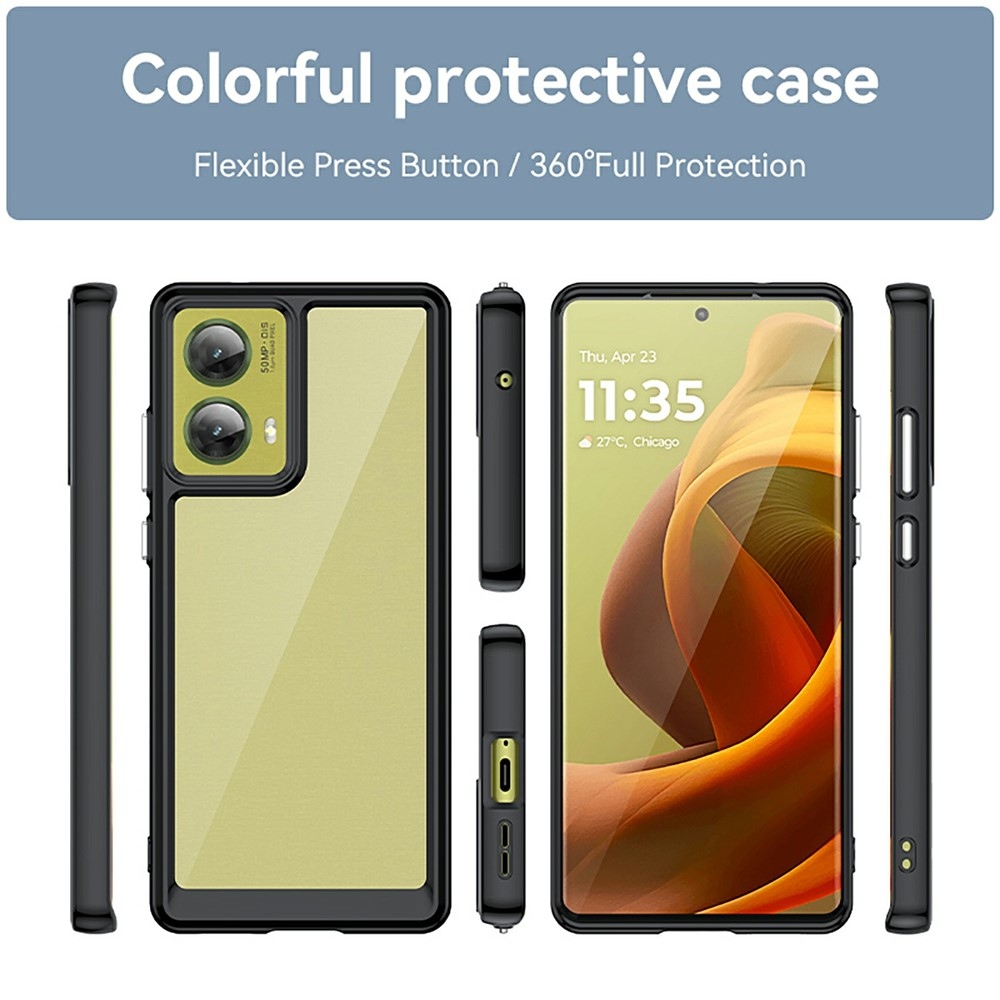 Gél tok kemény hátlappal a Motorola Moto G85 5G készülékhez - fekete