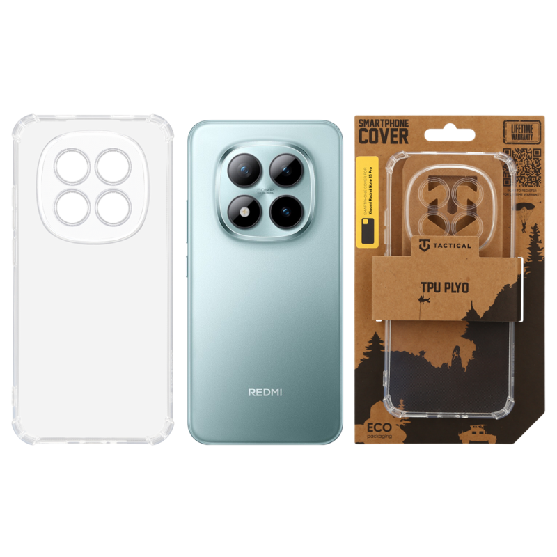 Taktikai TPU Plyo tok Xiaomi Redmi Note 15 Pro készülékhez, átlátszó