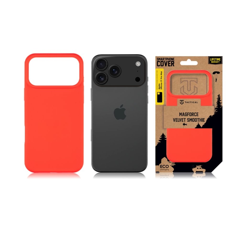 Taktikai MagForce bársony Smoothie borító az Apple iPhone 17 Pro Max készülékhez Chilli