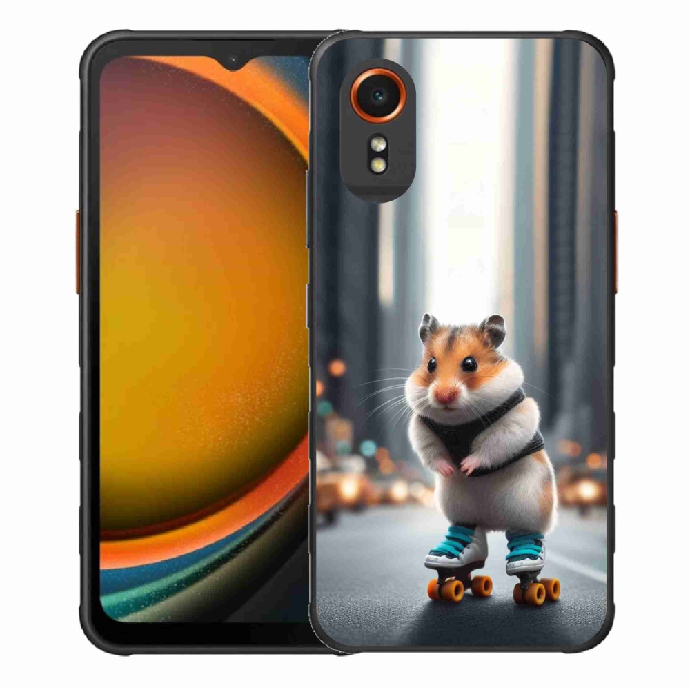 Gél borítás mmCase Samsung Galaxy Xcover 7 készülékhez - hörcsög a korcsolyán