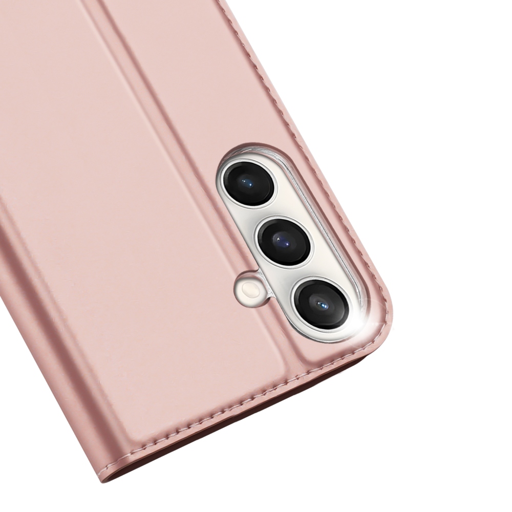 DUX könyvtáska Samsung Galaxy S25 FE készülékhez - rózsaarany