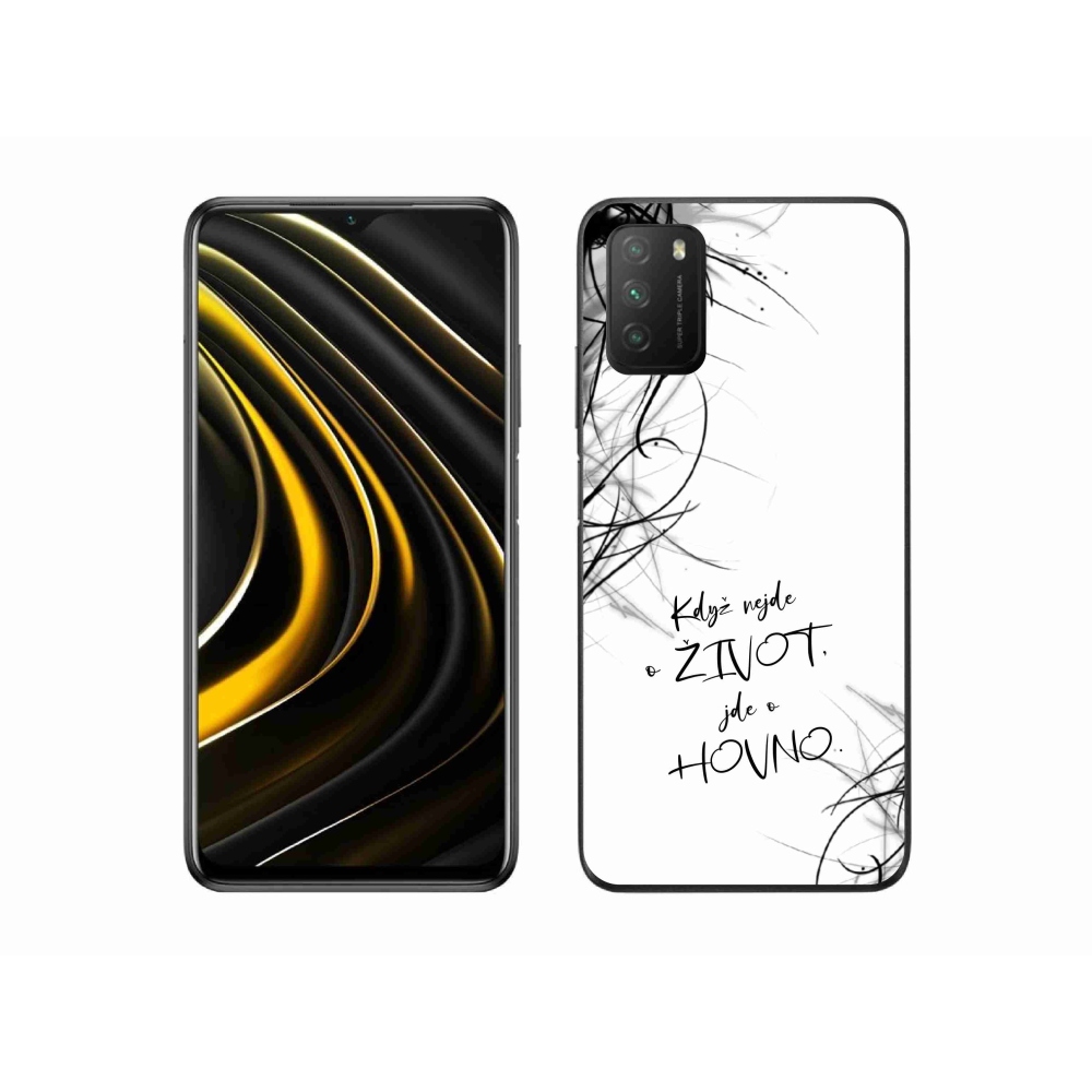 Gél borító mmCase a Xiaomi Poco M3-hoz - vicces szöveg 16 fehér háttér