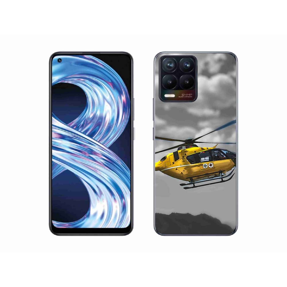 Gél borítás mmCase a Realme 8 Pro készülékhez - sárga helikopter